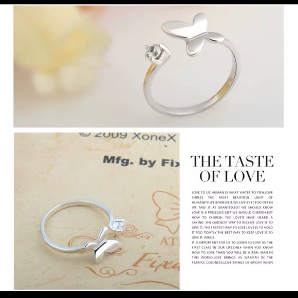 Chic S925 Silver Butterfly Ring - Picture 6 of 13